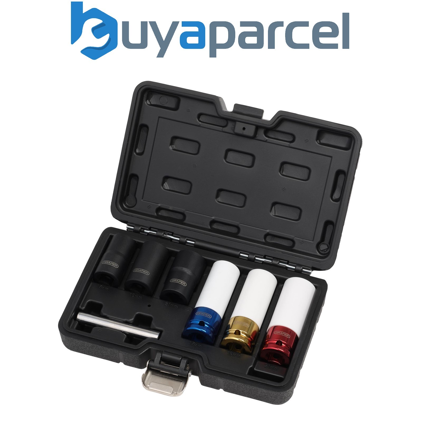 Draper 07115 Wheel Nut and Bolt Extractor Socket Set, 1/2" Sq. Dr. (7 Piece)