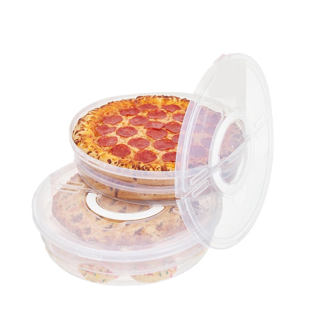 12-Inch Pie Carrier with Lid and Divider, 2-Pack Reusable Pizza Storage5850