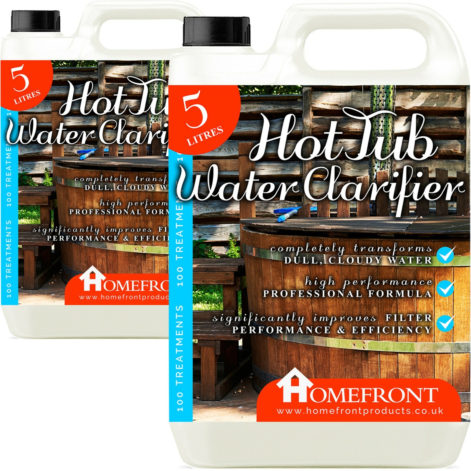 Homefront Hot Tub Spa Water Clarifier Pool Clarify Clears Cloudy Dull Water 10L