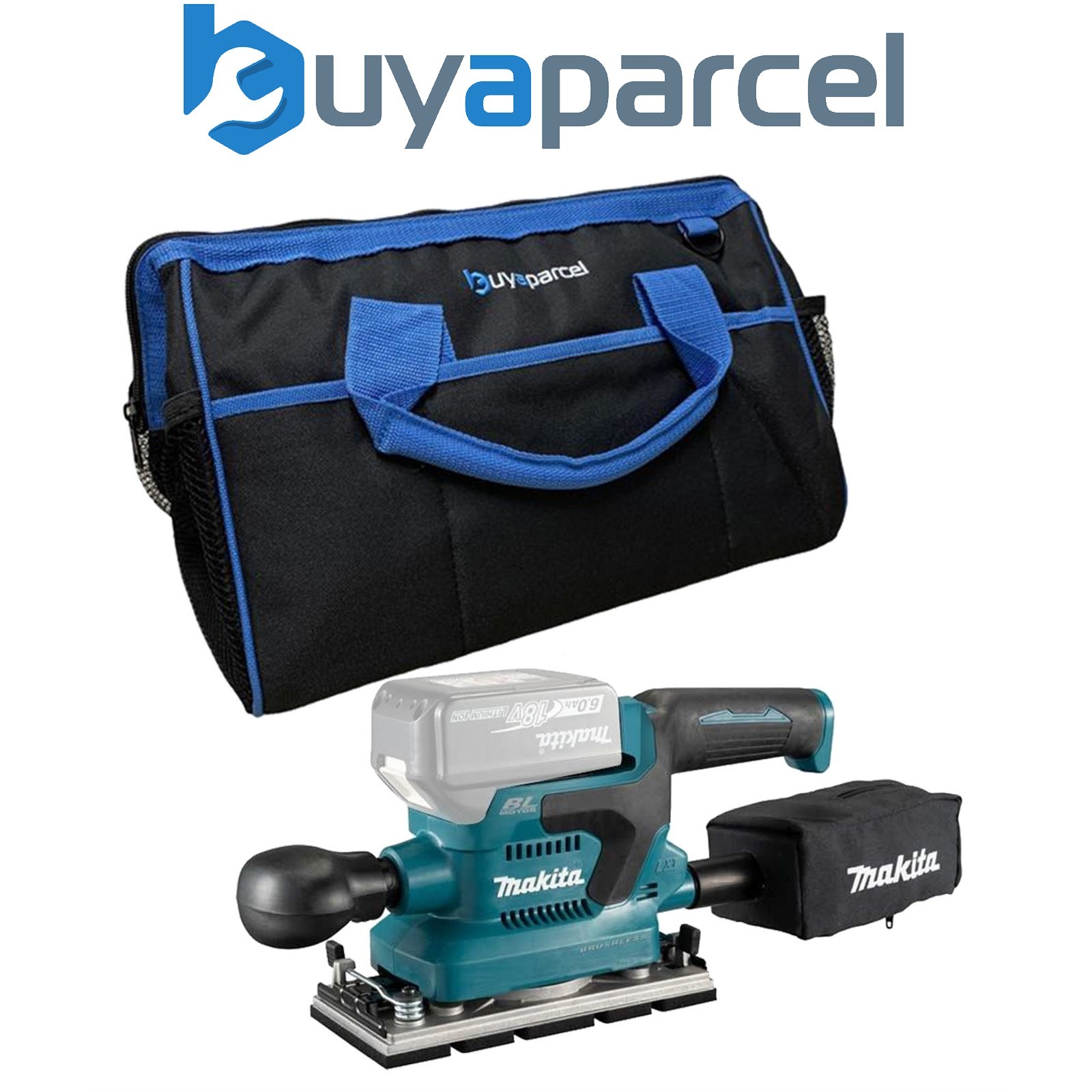 Makita DBO380Z 18v LXT 1/3 Sheet Brushless Finishing Sander Cordless + 16" Bag