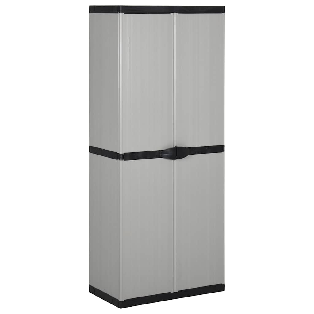 Garden Storage Cabinet with 3 Shelves Grey & Black Utility vidaXL
