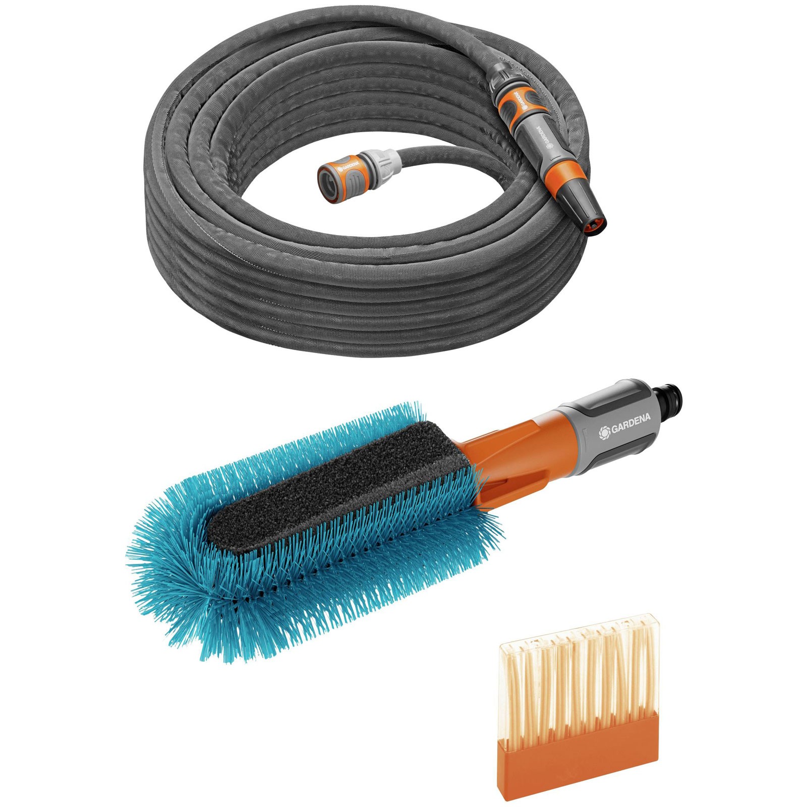 GARDENA Combisystem Cleaning Kit: Bike Wash Set with Hose & Brush