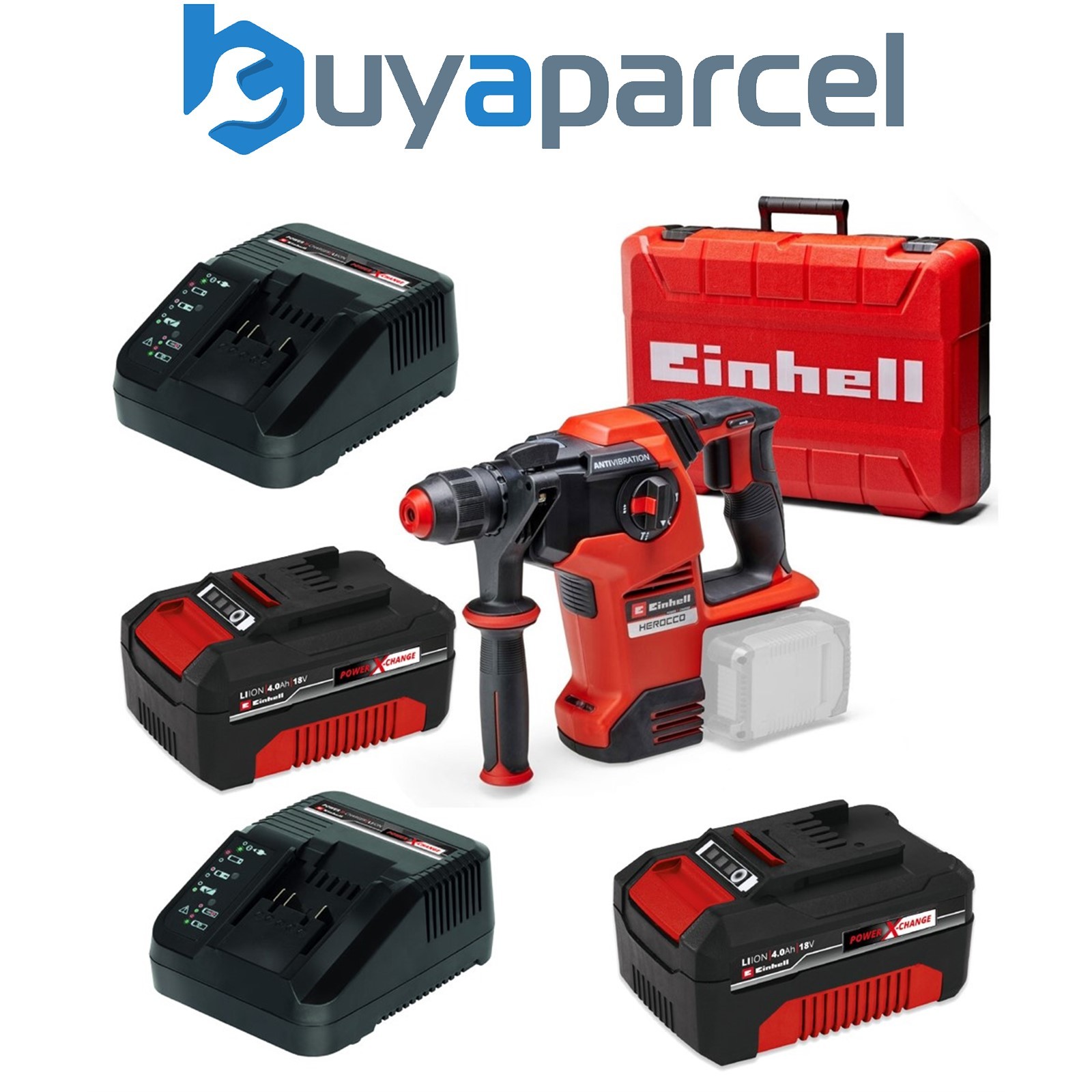 Einhell 18v 36V Power X-Change 18v Cordless SDS Hammer Drill HEROCCO 36/28 2x4ah