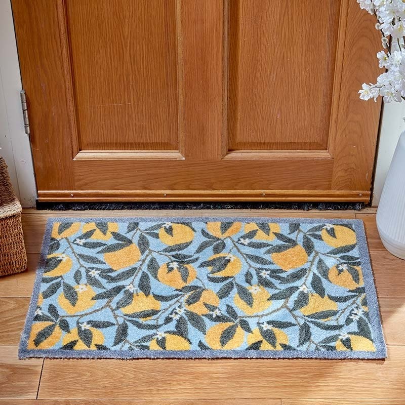 Heavy Duty Door Mat Indoor Welcome Mat Extra Large Yellow Lemons Non Slip 75cm