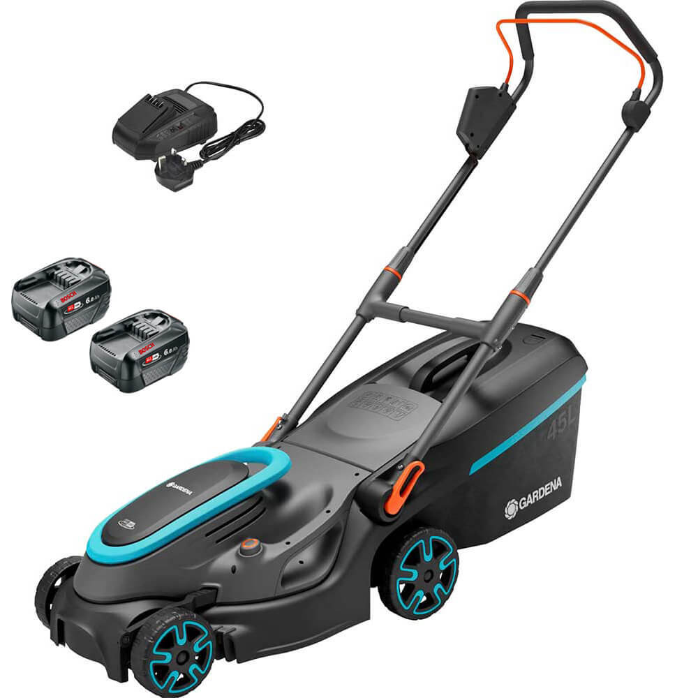 Gardena POWERMAX 37 P4A 36v Cordless Rotary Lawnmower 370mm 2 x 6ah Li-ion