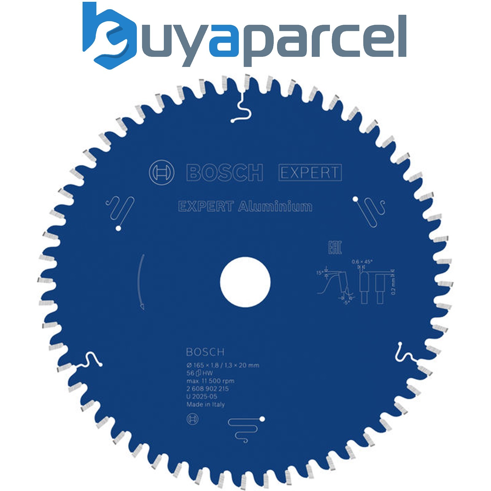 Bosch Aluminium Circular Saw Blade 165 x 1.8/1.3 x 20 mm T56 2608902215