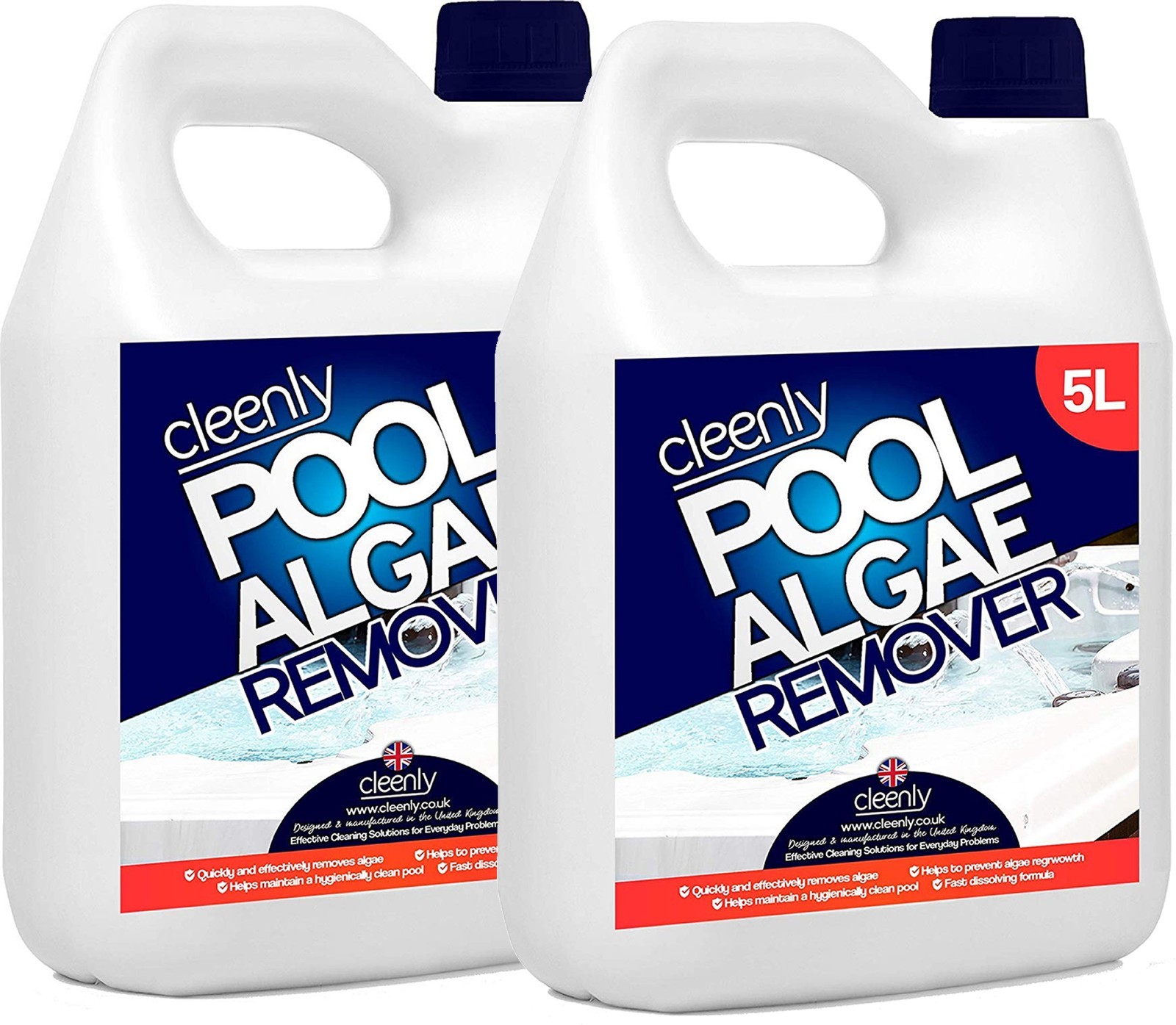 Cleenly Pool Algae Remover Removes & Prevents Growth for Hot Tub & Spa 2 x 5L