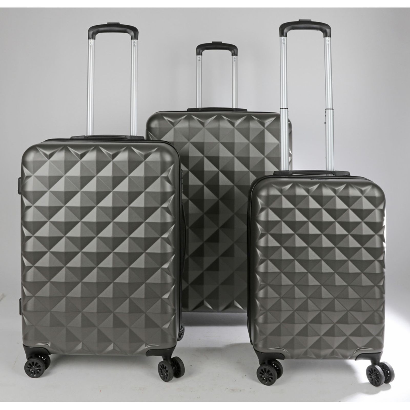 3er Set Suitcase Anthracite Combination Hard Shell Trolley Hand Luggage Rolls