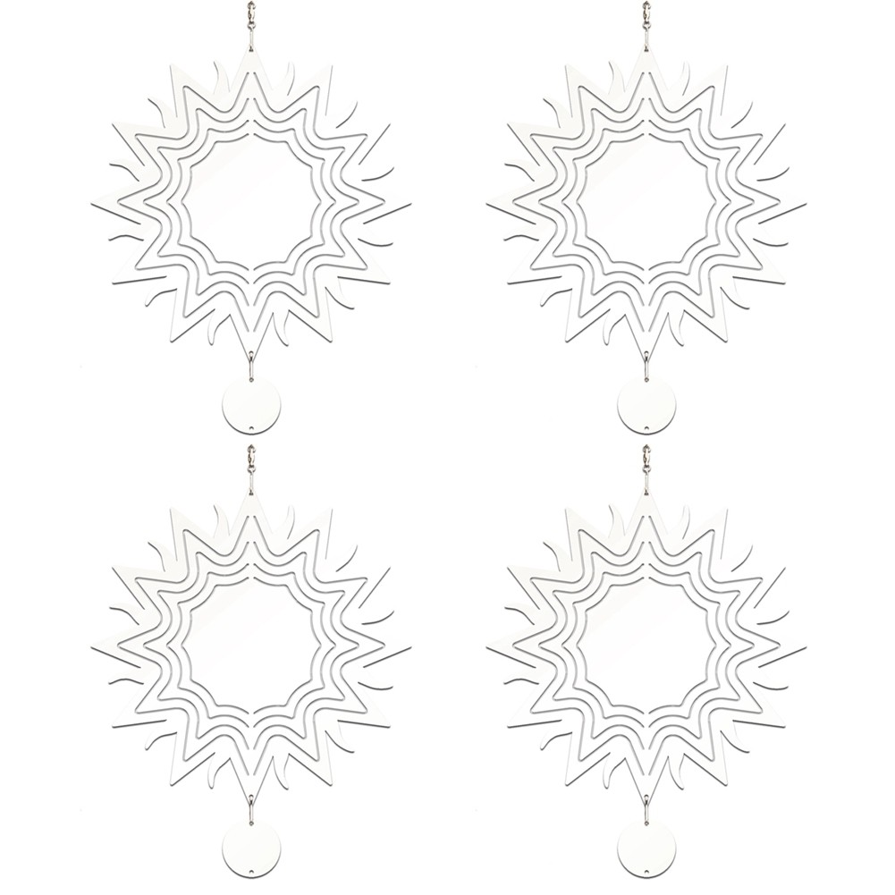 3X(4Pcs 8 Inch Sublimation Wind Spinner Blanks 3D Wind Spinners Hanging5095