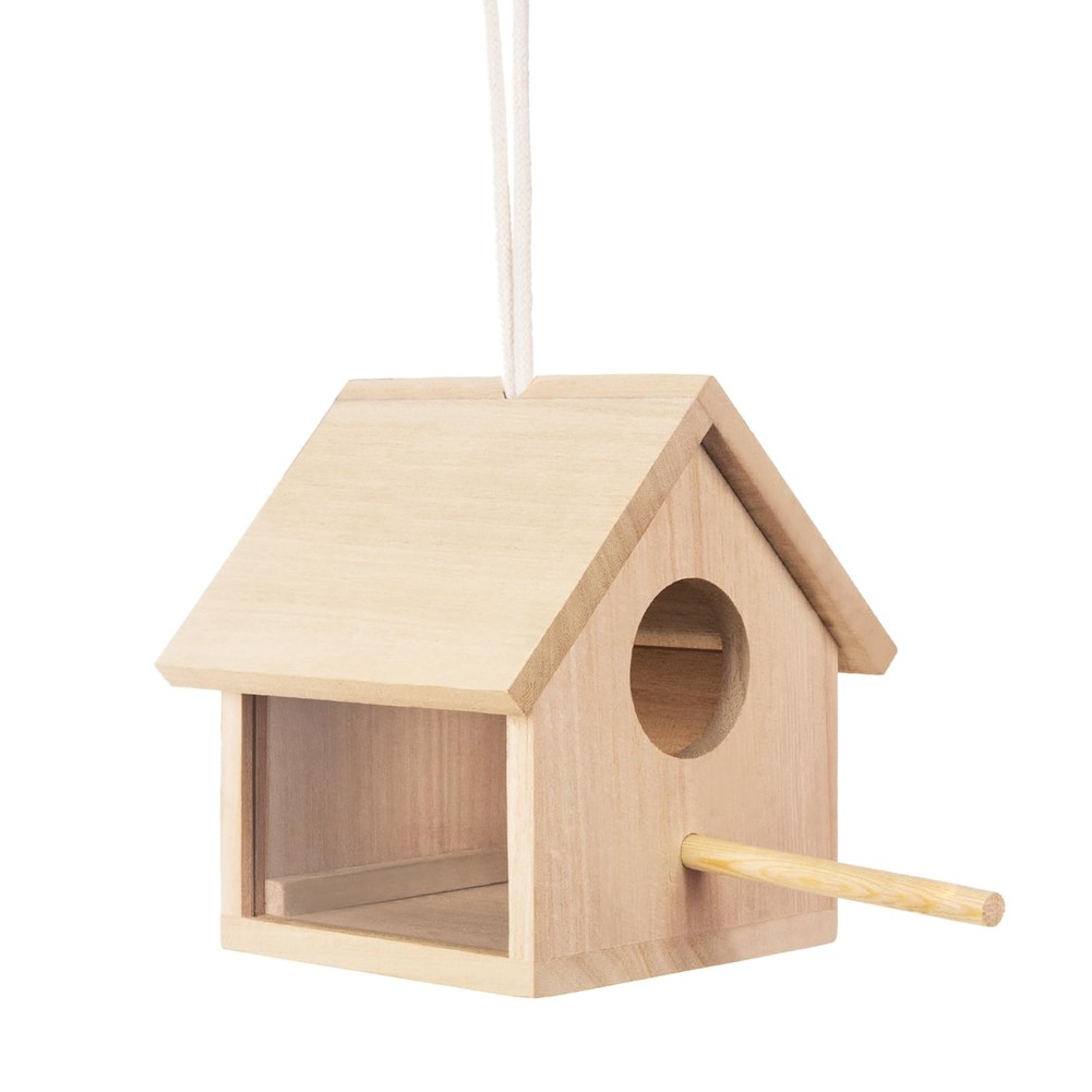 3X(Outdoor Bird Houses Transparent Wooden Bird House for Outside,Hanging2676