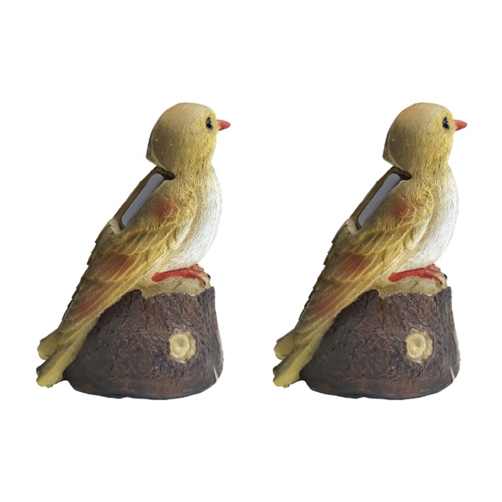 2X(2pcs Solar Lights Outdoor Solar Parrot Light Bird Resin Craft Lawn8210