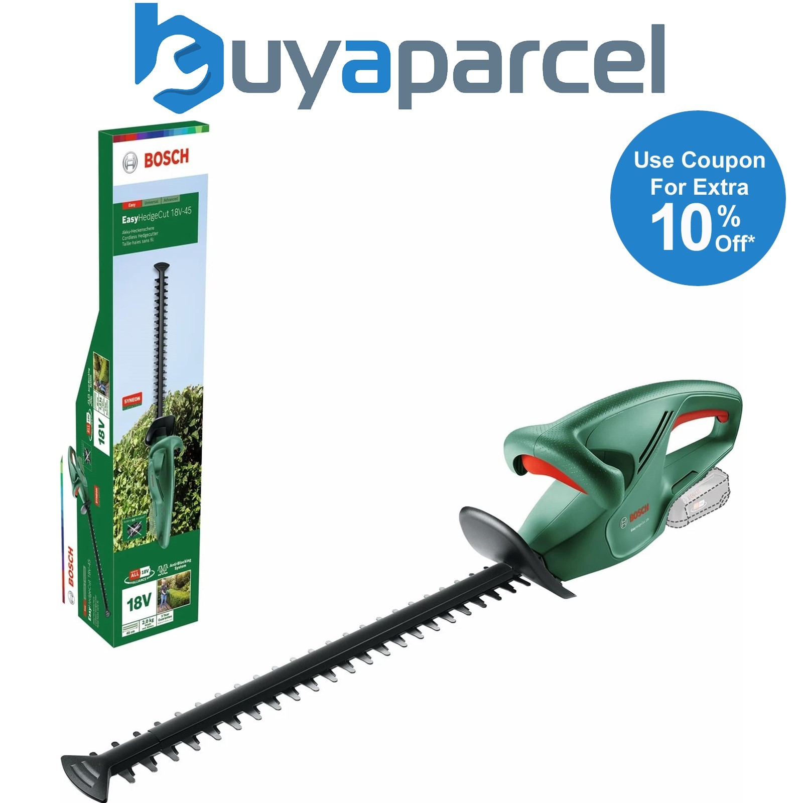 Bosch EasyHedgeCut 18-45 Cordless Hedge Cutter Garden Trimmer 45cm Bare Unit