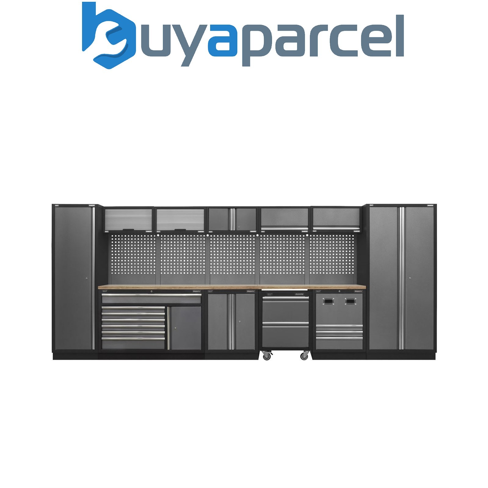 Sealey APMSSTACK16W Superline PRO Storage System with Pressed Wood Worktop 4.92m