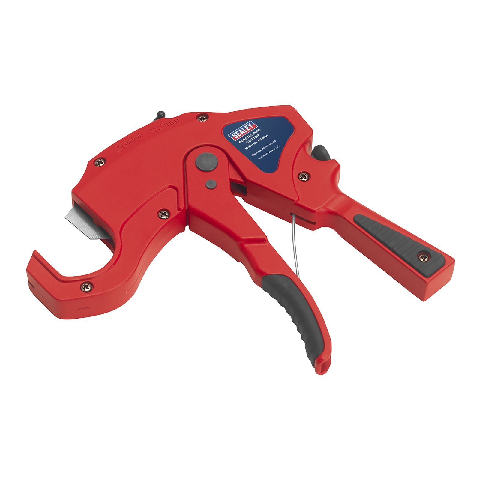 Sealey Plastic Pipe Cutter Ø6-42mm Capacity Od Pistol Type Pipe Cutters PC40