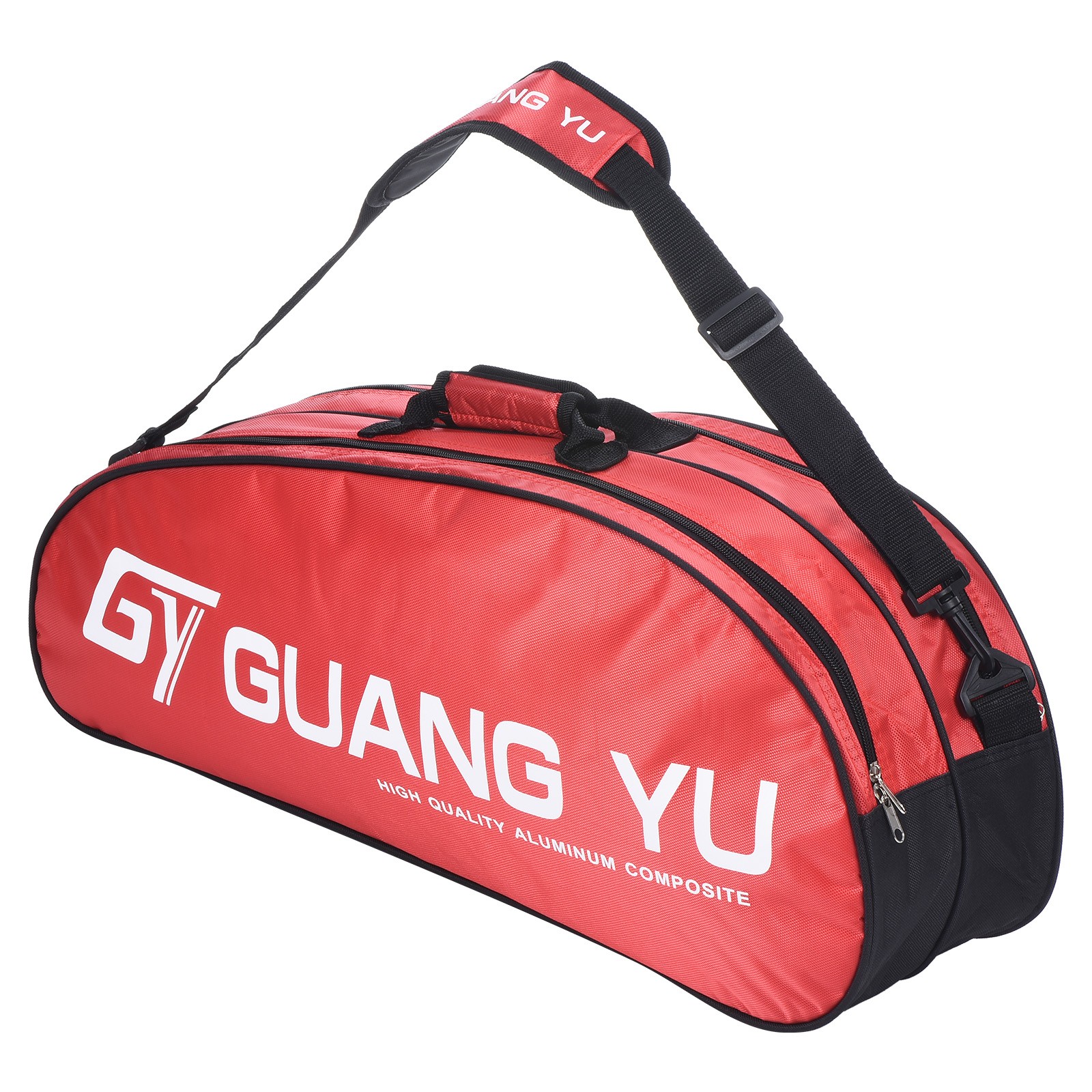 6 Racquet Tennis Badminton Racket Bag Waterproof Carrying Bag w Strap, Red