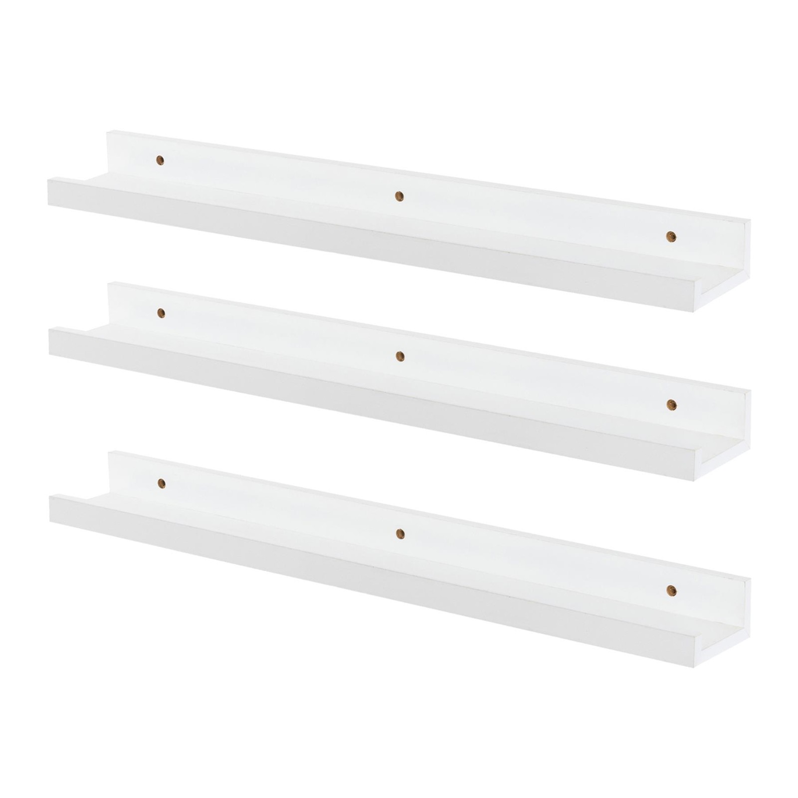 6x Wooden Picture Ledges Wooden Wall Storage for Living Room Bedroom 56cm White