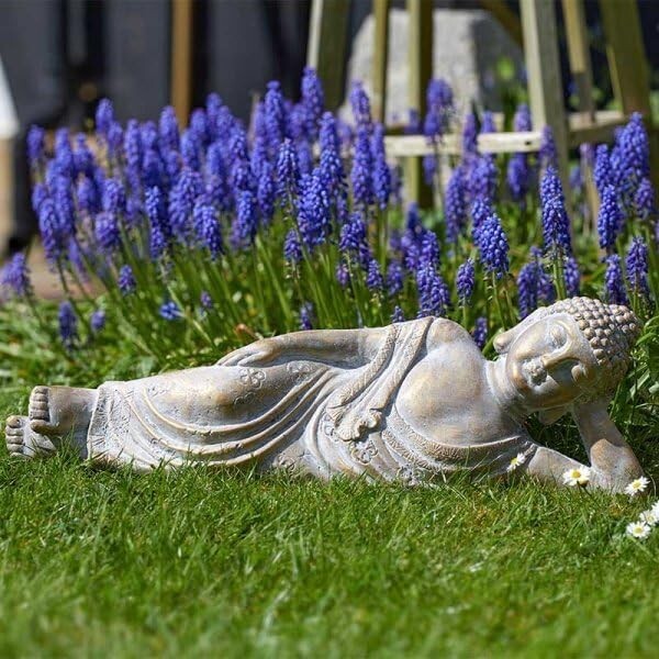 Buddha Large Reclining Meditation Garden Home Ornaments Waterproof 12x57x18.5 cm