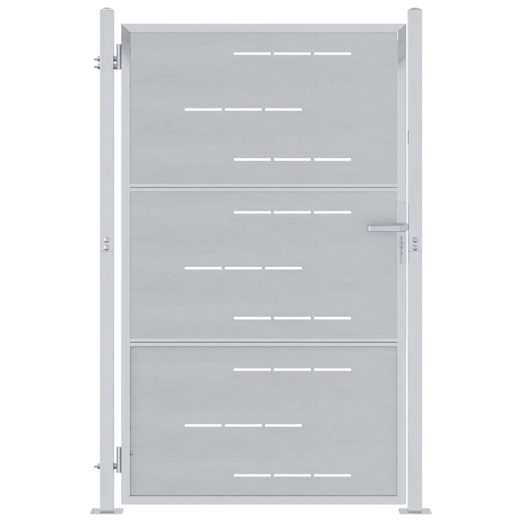 vidaXL Garden Gate with Lock Silver 100 x 150 cm Stainless Steel, Garden and Ter