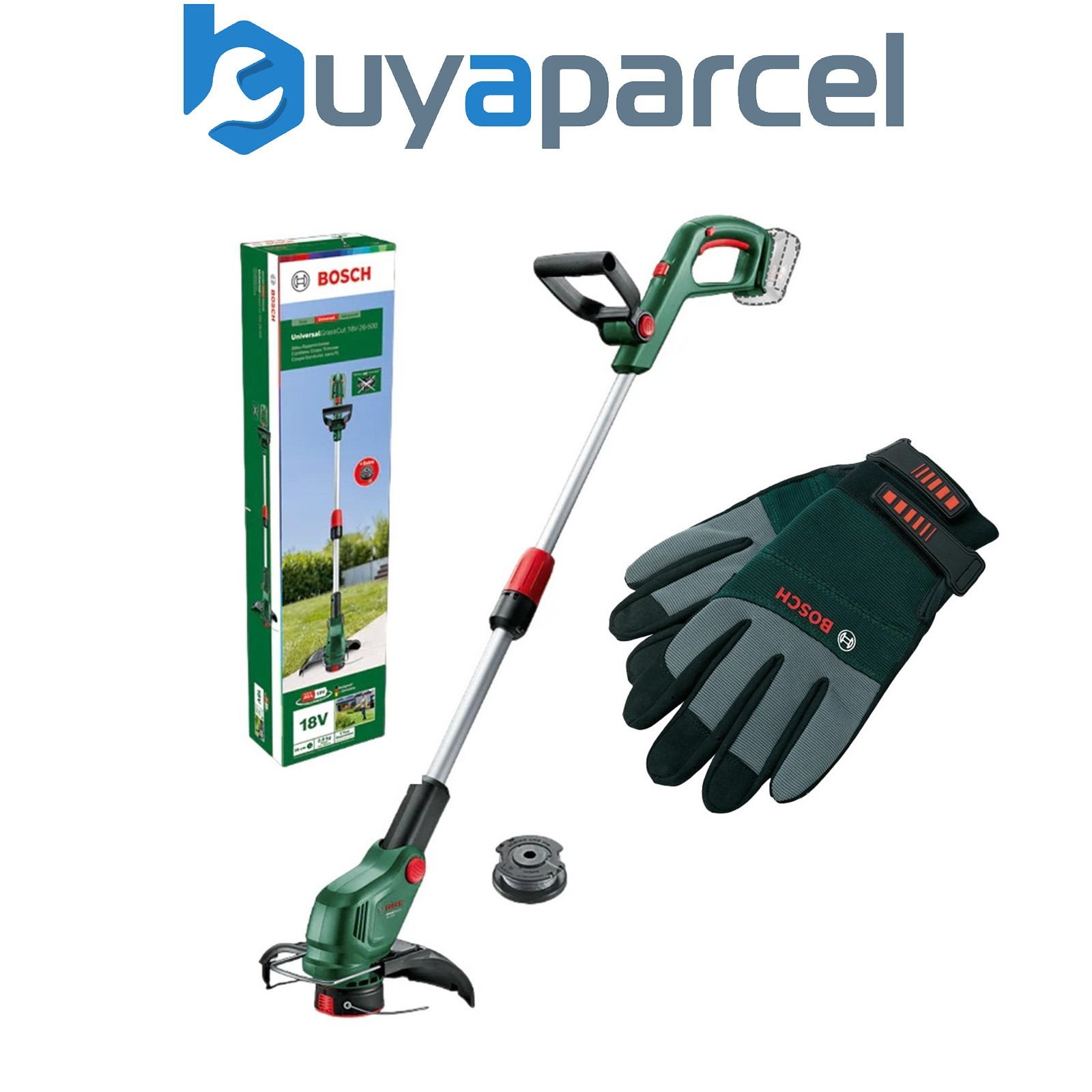 Bosch UniversalGrassCut 18V-26-500 18v Cordless Grass Line Trimmer Bare & Gloves