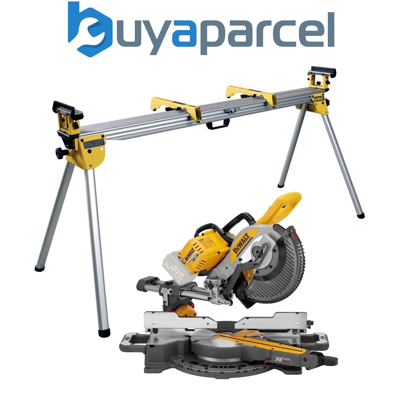 Dewalt DCS727N XR 2 X 54v Flexvolt Cordless 205mm Mitre Saw + DE7023 Leg Stand