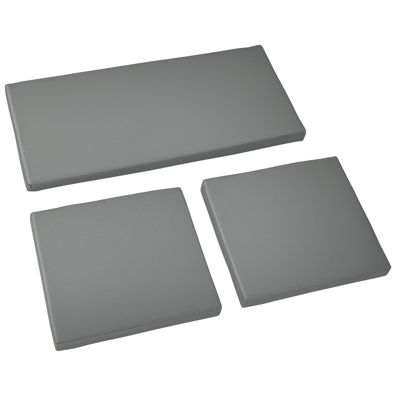 Outsunny 3PCs Rattan Garden Seat Cushions Pads for Patio Furniture Dark Grey