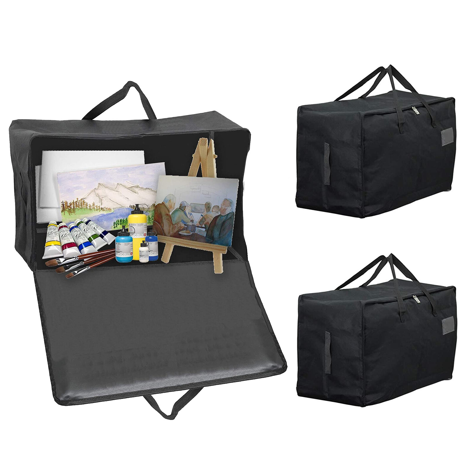 Large Canvas Bag Arts & Crafts Painting Drawing Organiser Storage Zip 100L x 3