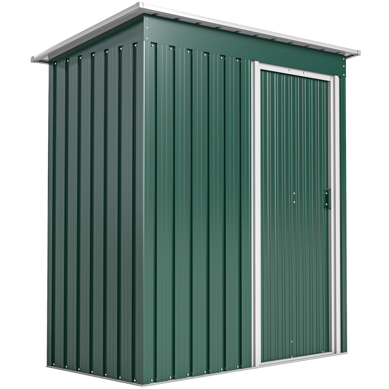 Outsunny 5 x 3ft Garden Storage Shed Sliding Door Sloped Roof Tool, Green