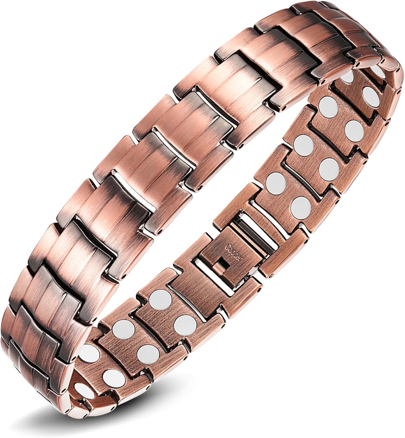 Jeracol Copper Bracelets for Men,Magnetic Wristbands Bracelet with Double Row S