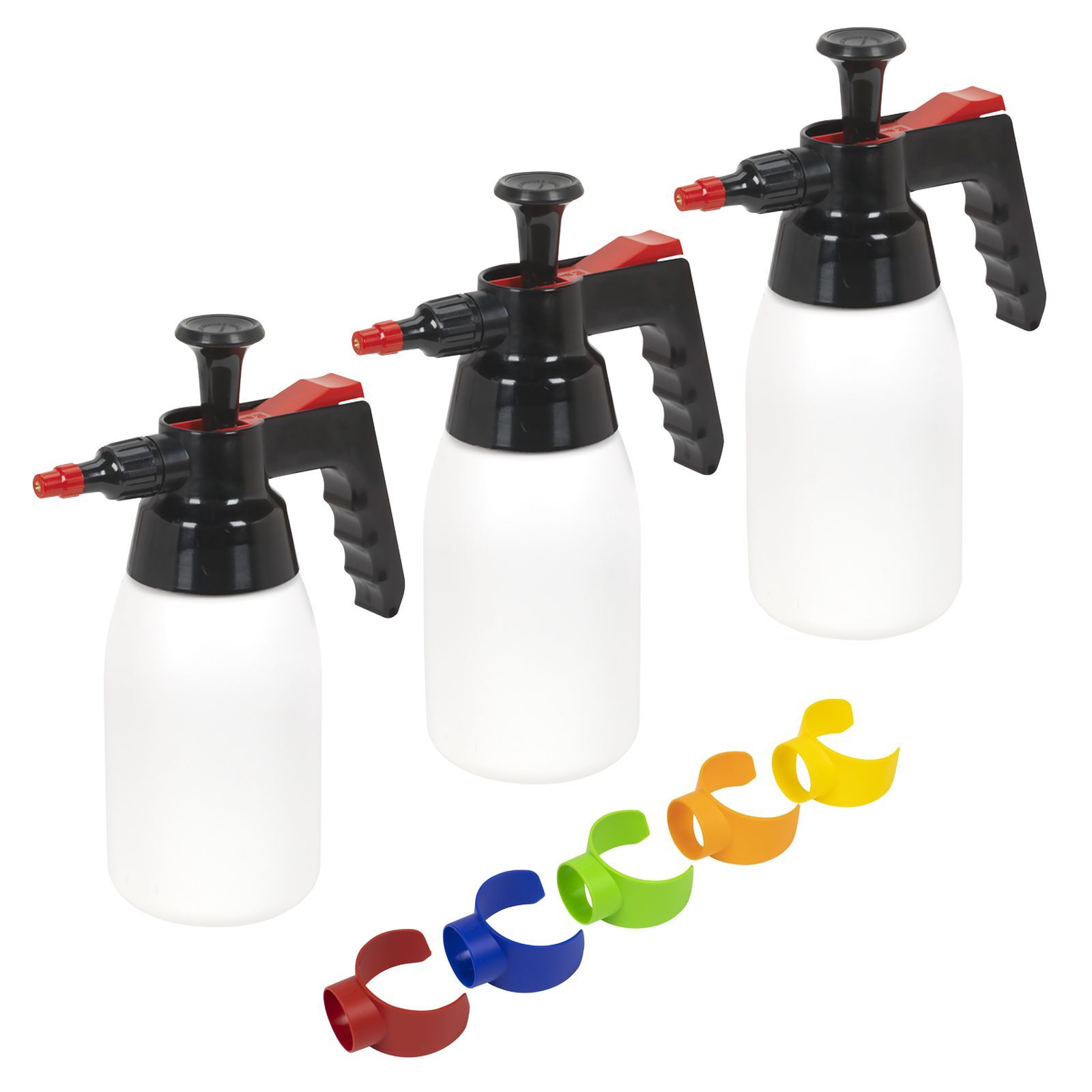 Sealey Premium Pressure Solvent Sprayers 1L Colour-Coded Caps Combo - SCSGCOMBO
