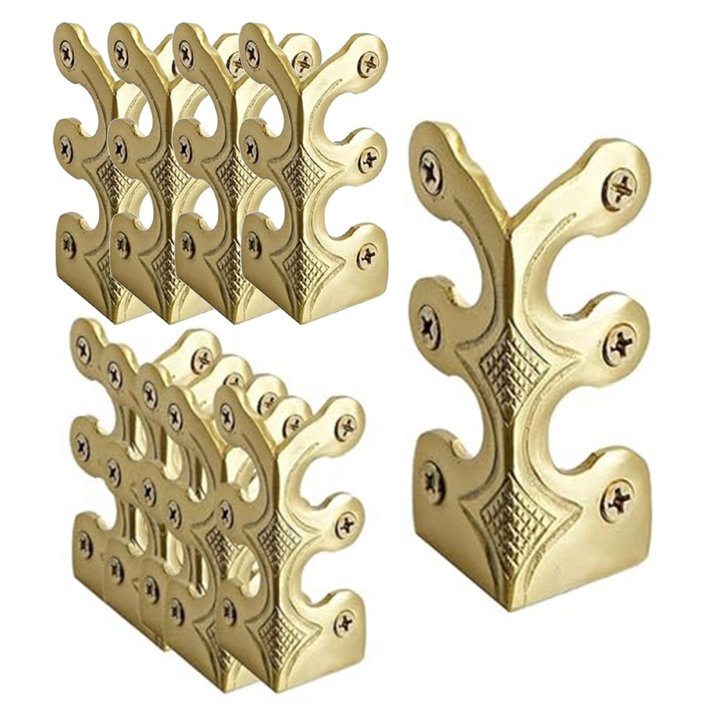 3X(10PC Skiffers Baseboard Corner Protectors,Solid Brass Skirting Board8048