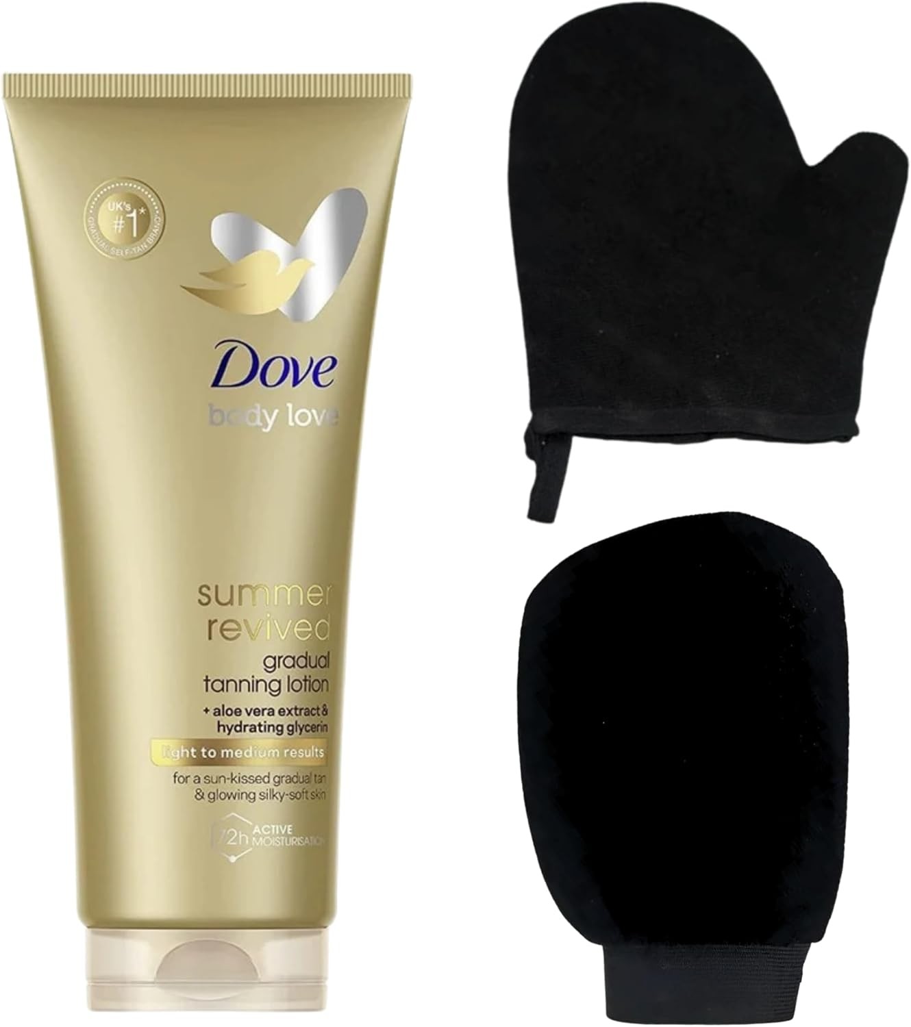 Dove Gradual Tan Light to Medium Self Tan Lotion 200ml Bundled with Lavarion Ex