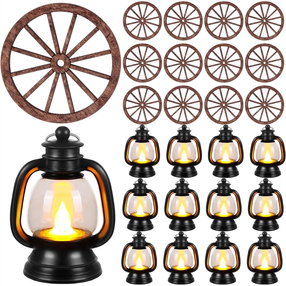 24 Pcs Western Cowboy Decorations for Party Table Western Lanterns for1886