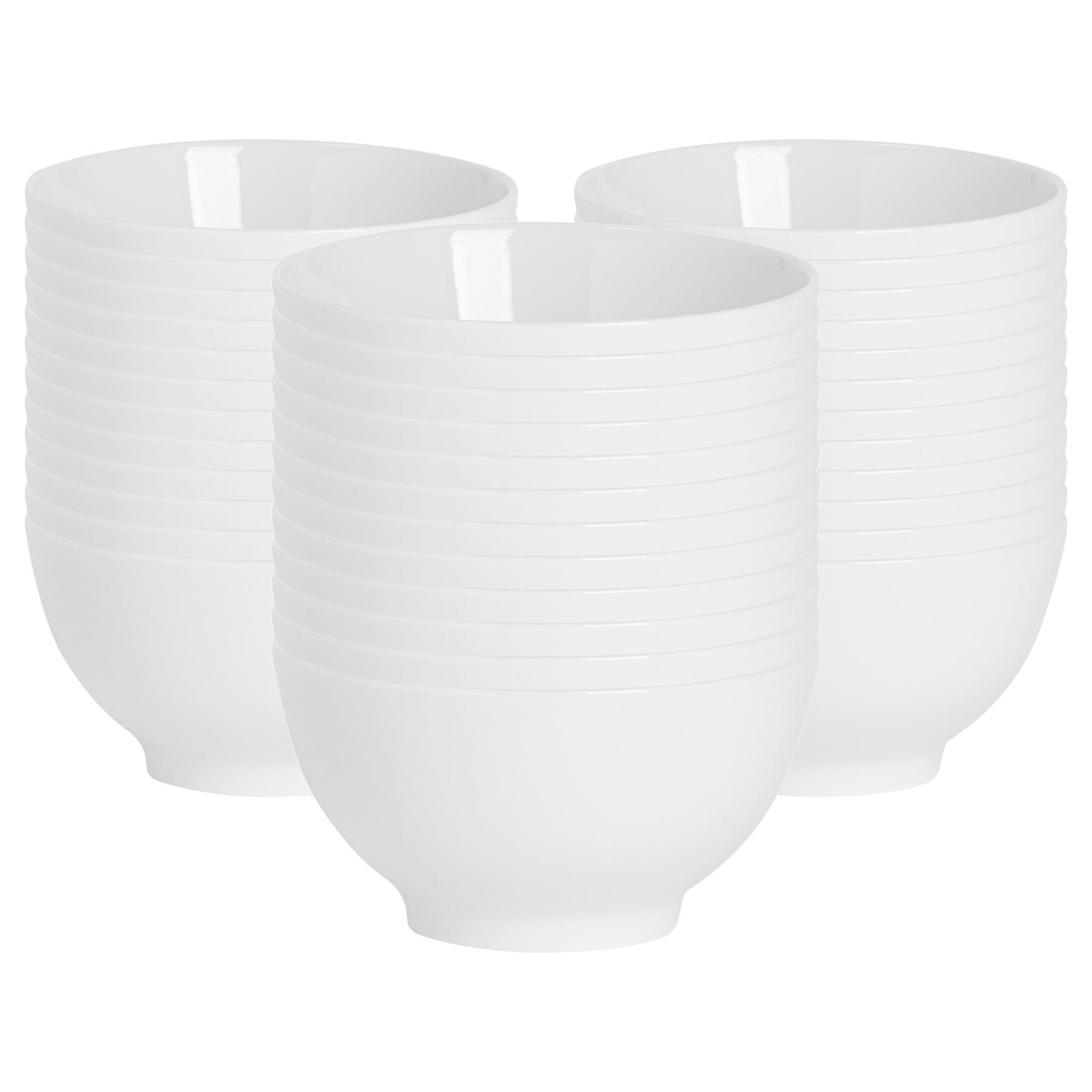 36x Classic White Rice Bowls 13cm Porcelain Ice Cream Ramen Cereal Dishes