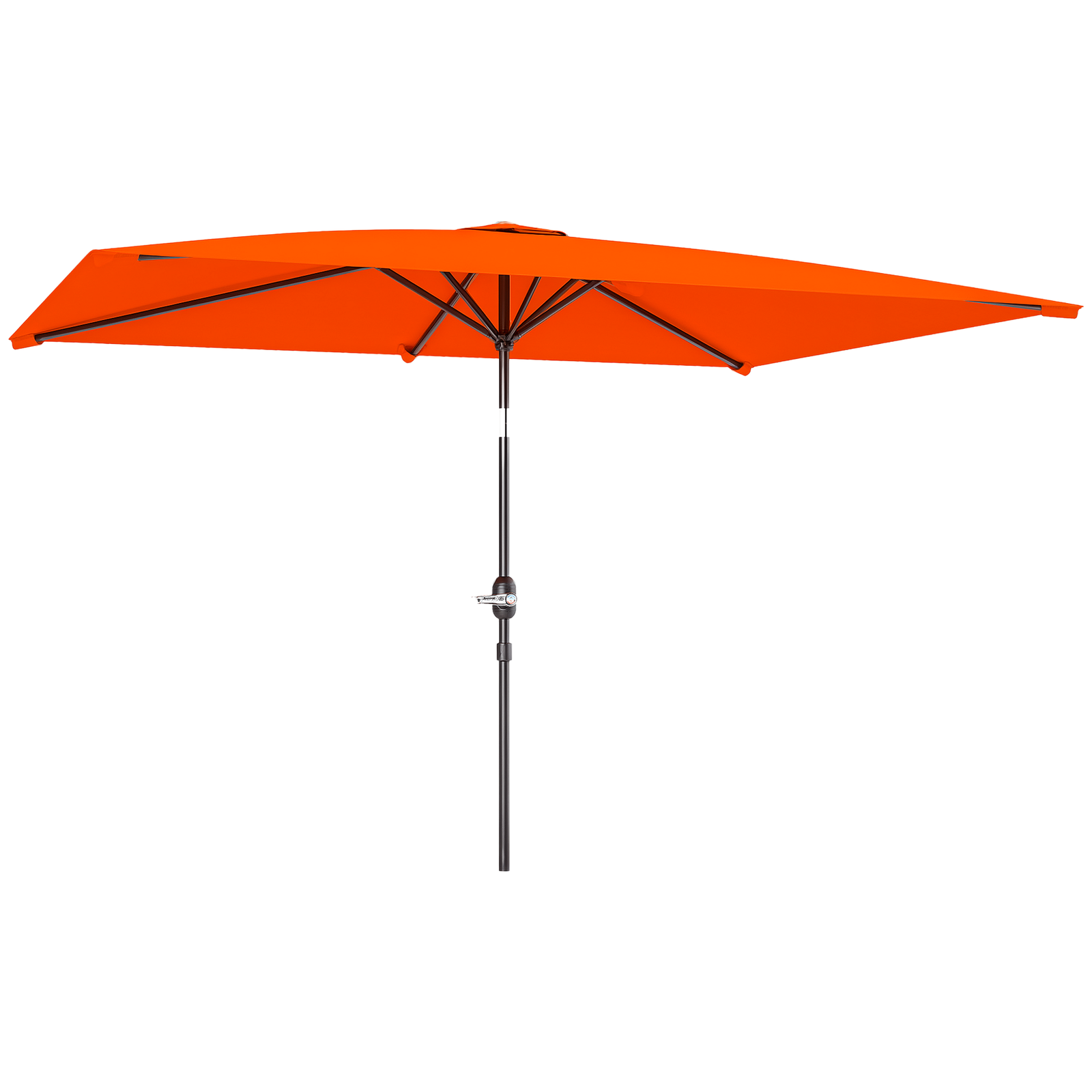 Outsunny 3x2m Garden Parasol Canopy Tilt Crank 6 Ribs Sun Shade Orange
