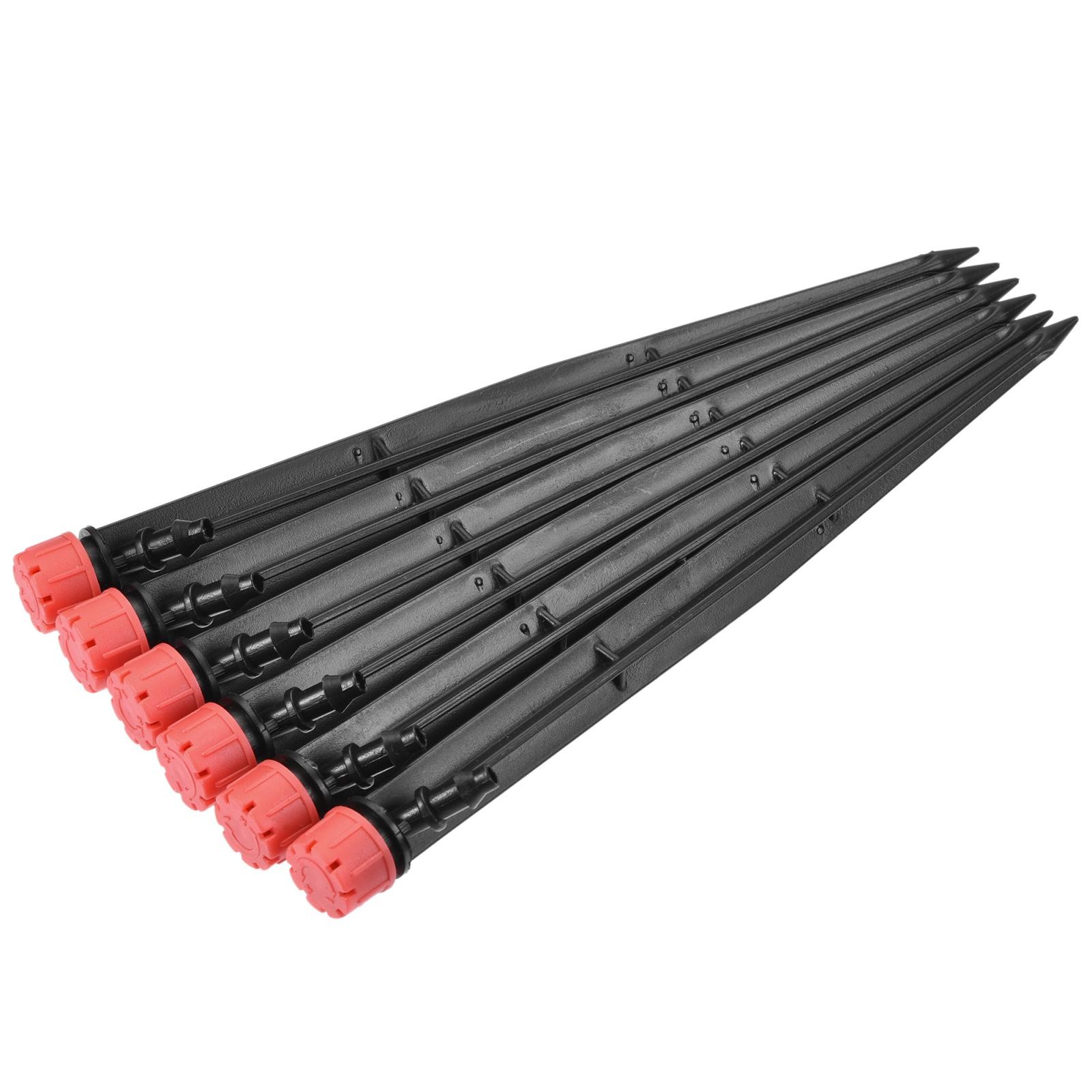 Drip Emitters 8 Holes Adjustable 360 Degree 185mm for 1/4" Tube Pack of 50