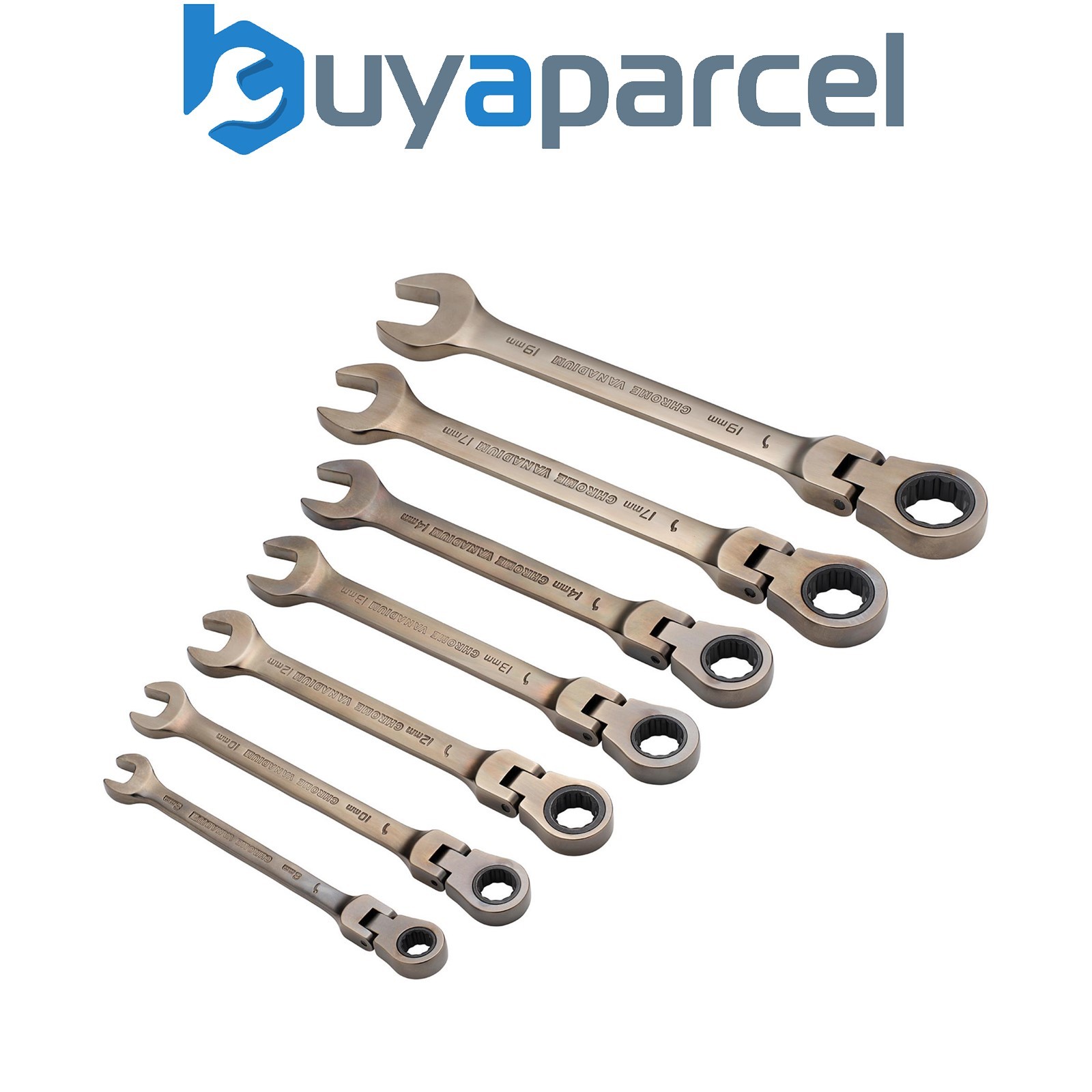 Draper 15087 Flexible Head Ratcheting Metric Combination Spanner Set (7 Piece)
