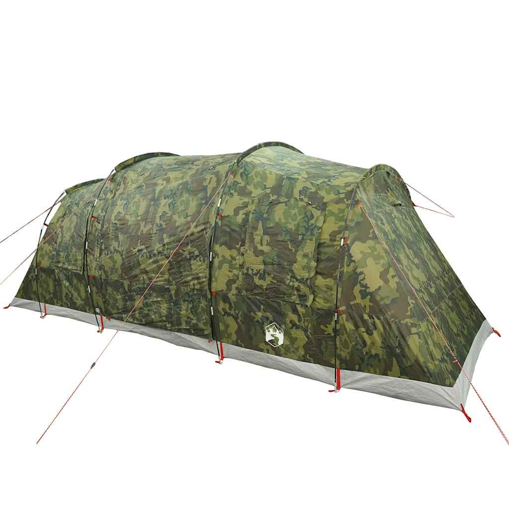 Family Tent Tunnel 6-Person Camping Dome Camouflage Waterproof vidaXL