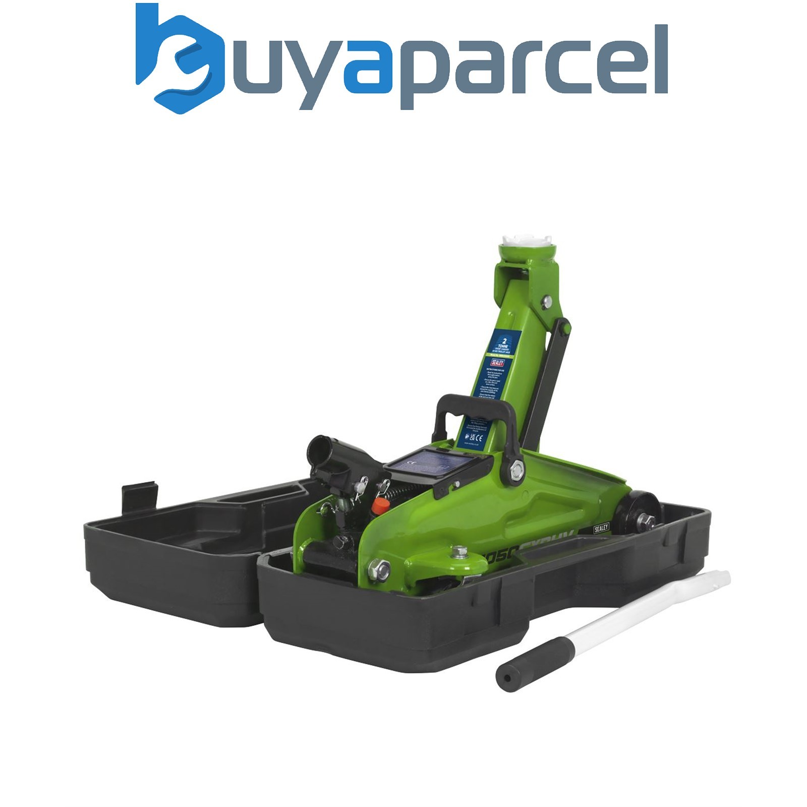 Sealey 1050CXDHV Short Chassis Trolley Jack with Storage Case 2 Tonne - Green