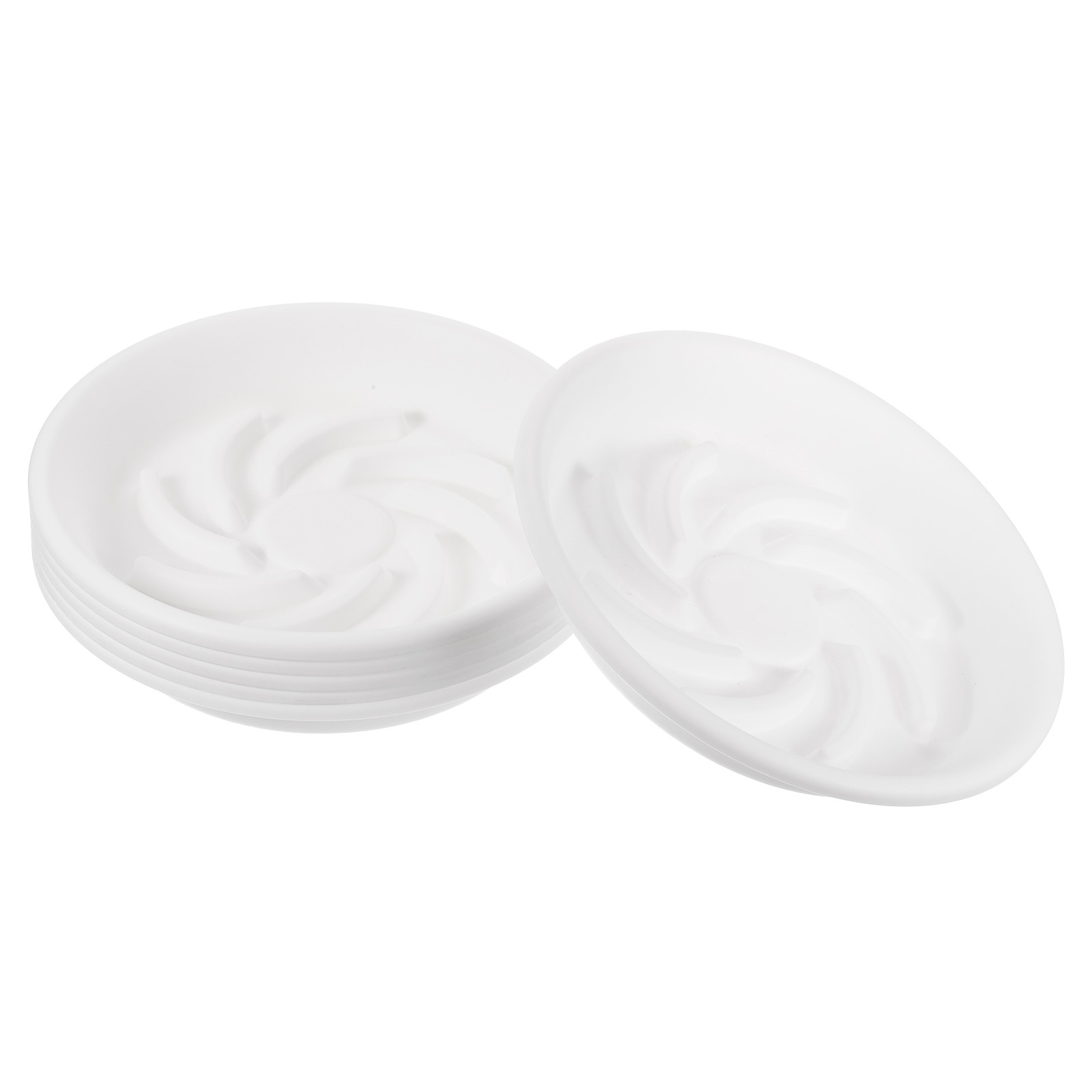 6 Pcs Plant Saucer Drip Tray 7.3 Inch Plastic Round Planter Trays White