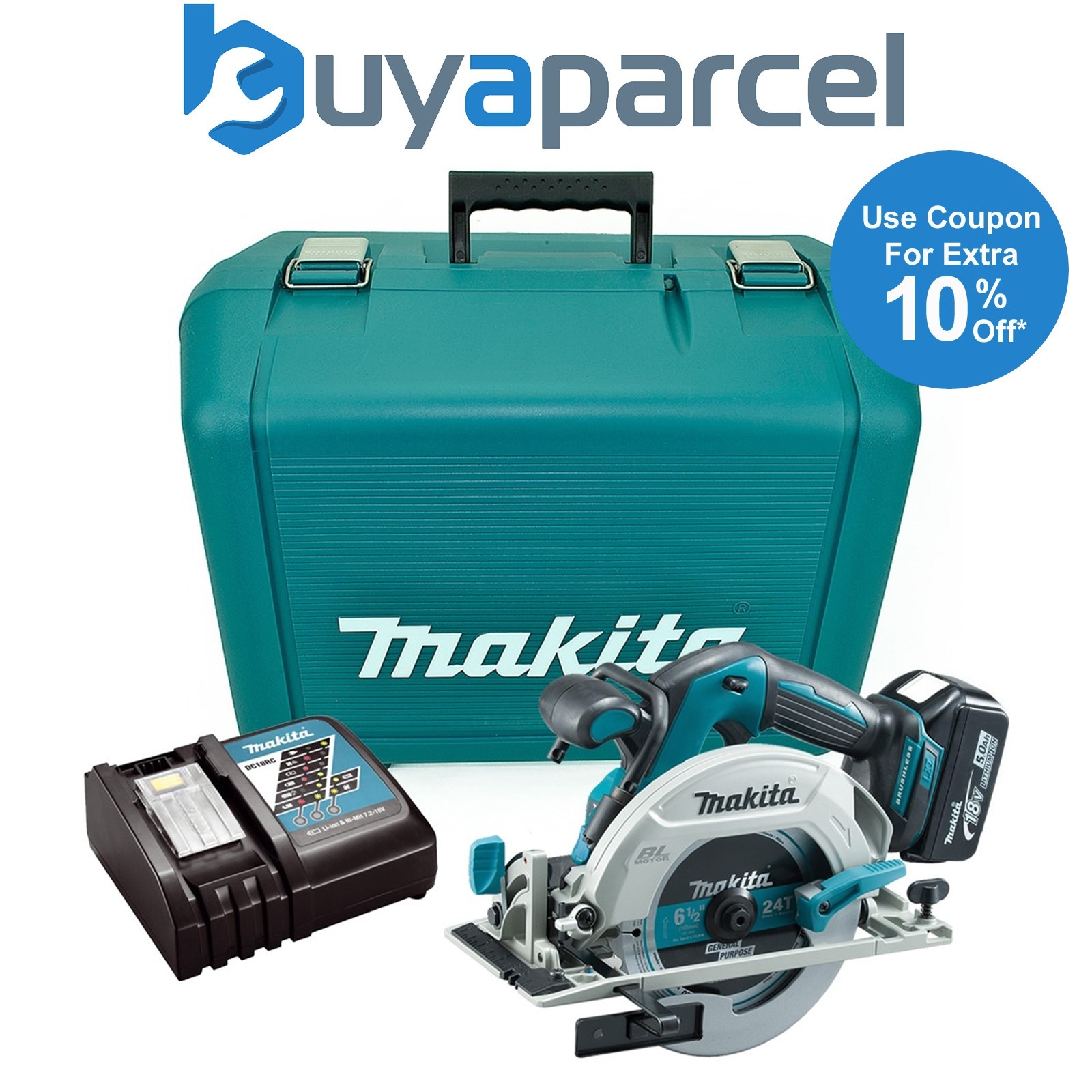 Makita DHS680RT 18v Lithium Brushless Circular Saw 165mm - 1 x 5.0ah Battery