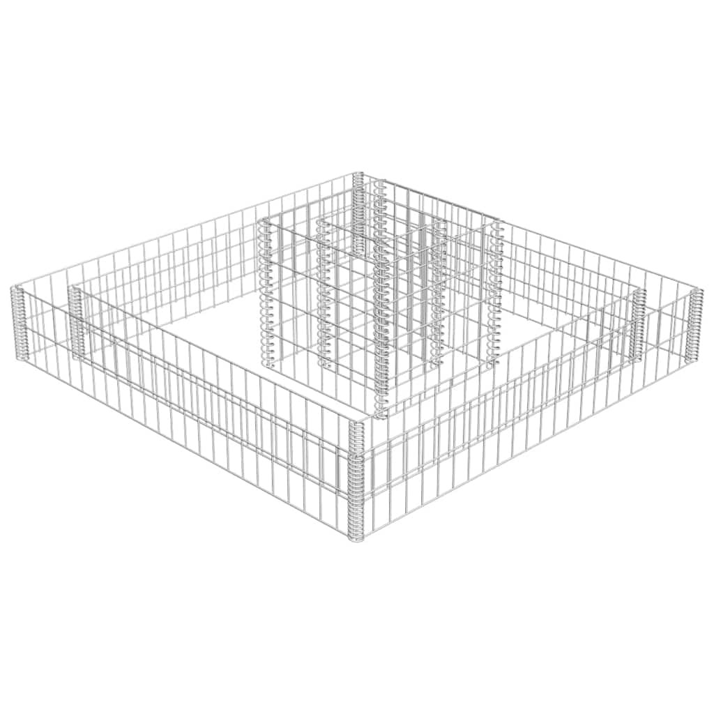 Gabion Planter 2-Tiered Galvanised Steel Spot Welded High Load Capacity vidaXL