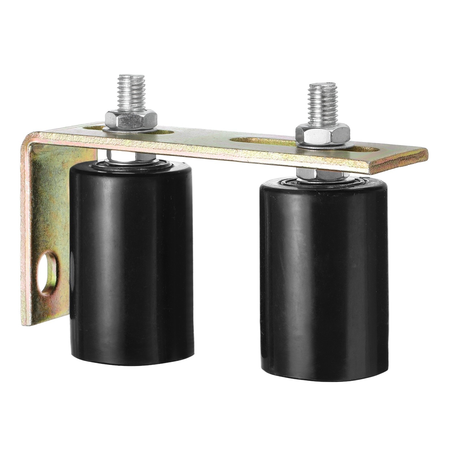 1Set Slide Gate Guide Roller, 2"x2-3/4" Nylon Gate Support & Bracket, Black