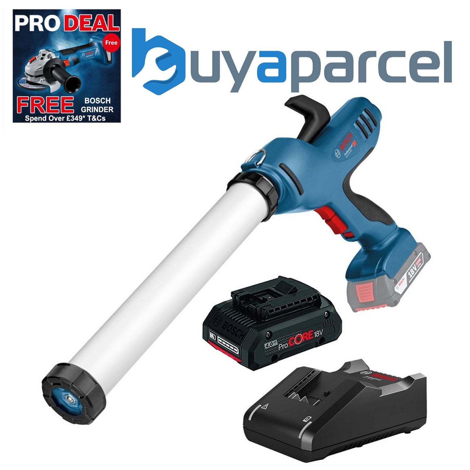 Bosch GCG 18V-600 18v Lithium Ion Caulking Sealant Gun 600ml - 1x4.0ah Procore