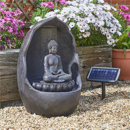 Smart Garden Buddha Water Fountain - Hybrid Solar Powered