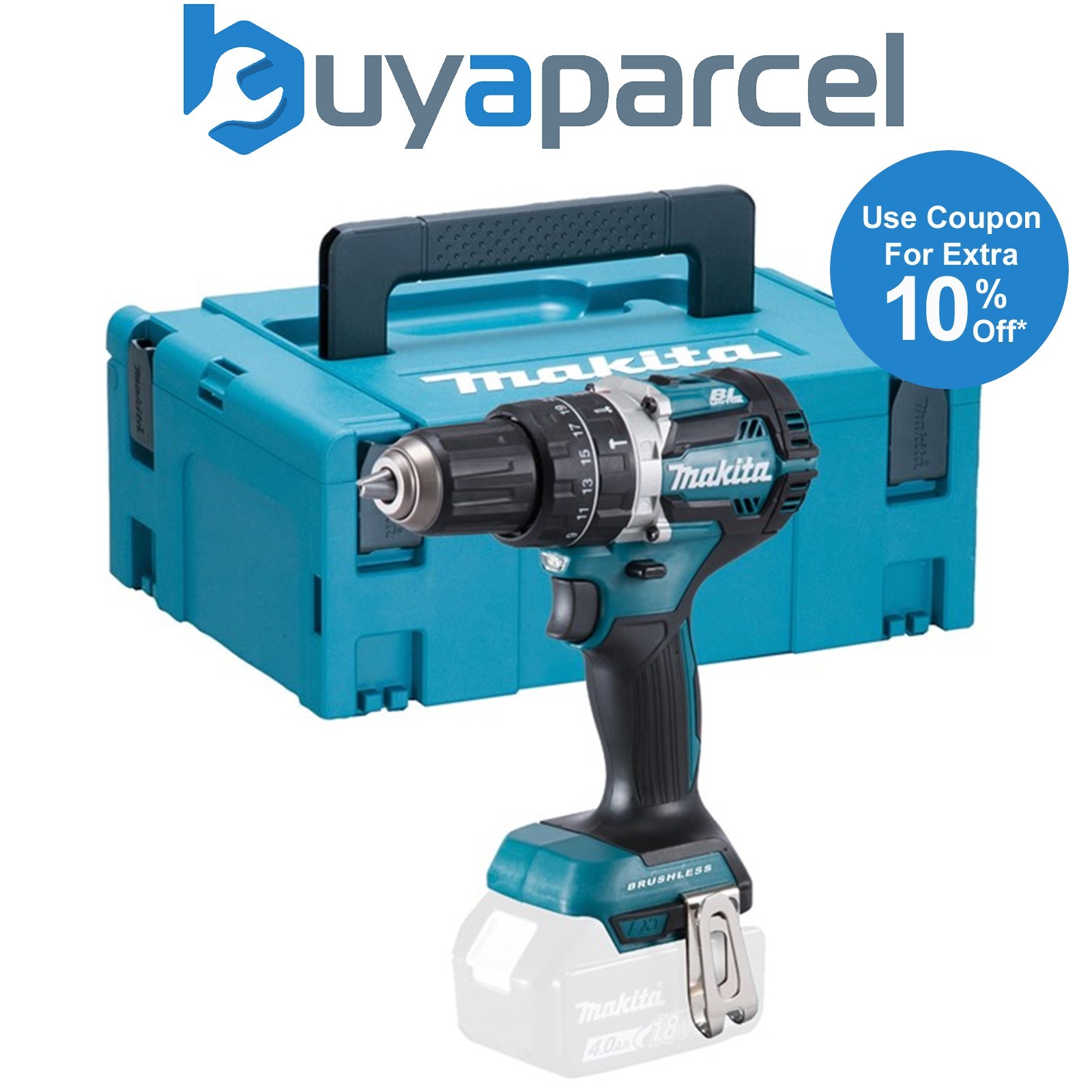 Makita DHP484Z 18V LXT Brushless Combi Hammer Drill Bare Unit with Makpac