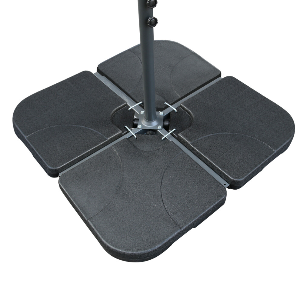 Garden Parasol Base Weights Cantilever Banana Umbrella Stand Square 4 Piece