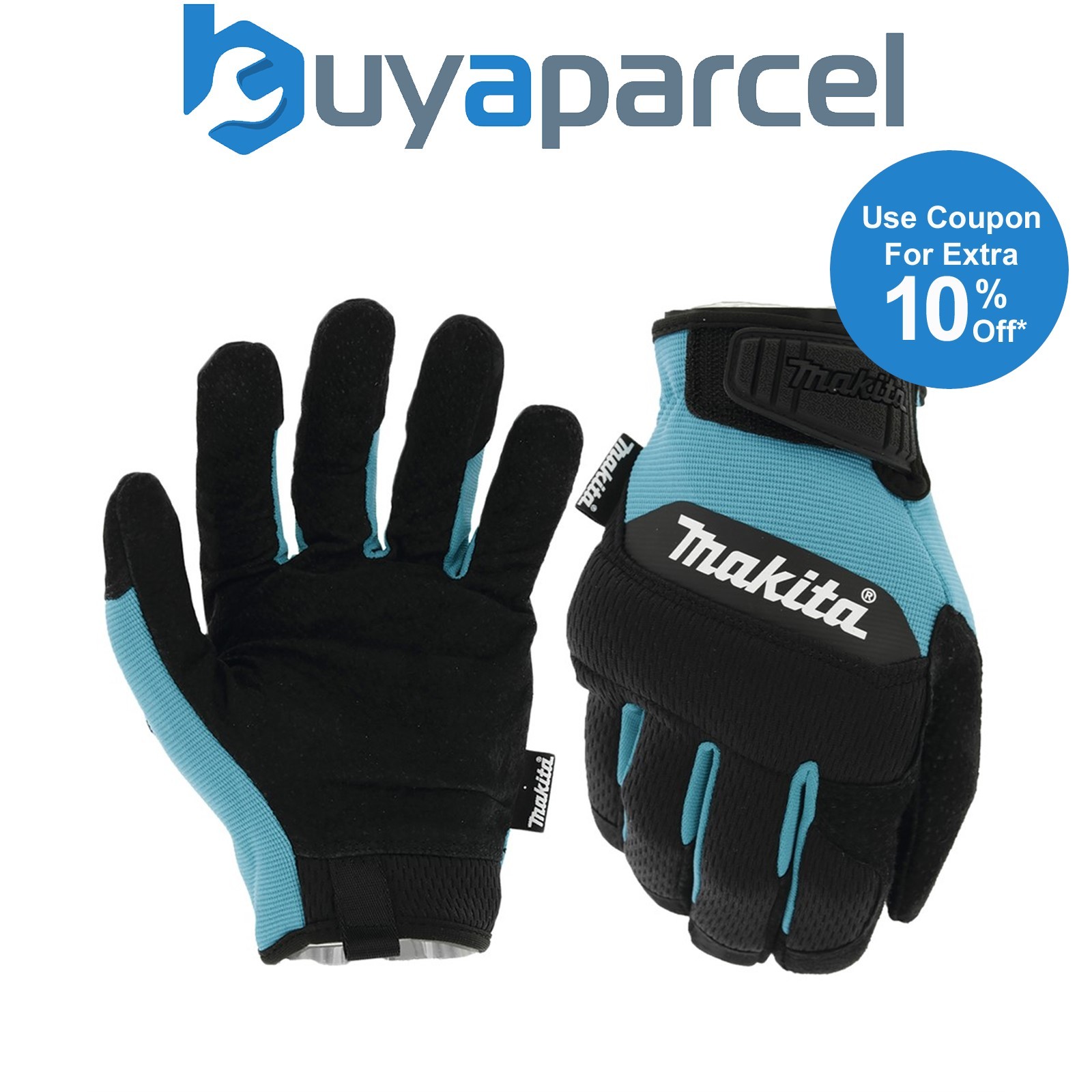 Makita P-84595 Palm Performance Gloves Medium Pair - Durahide Leather EN388