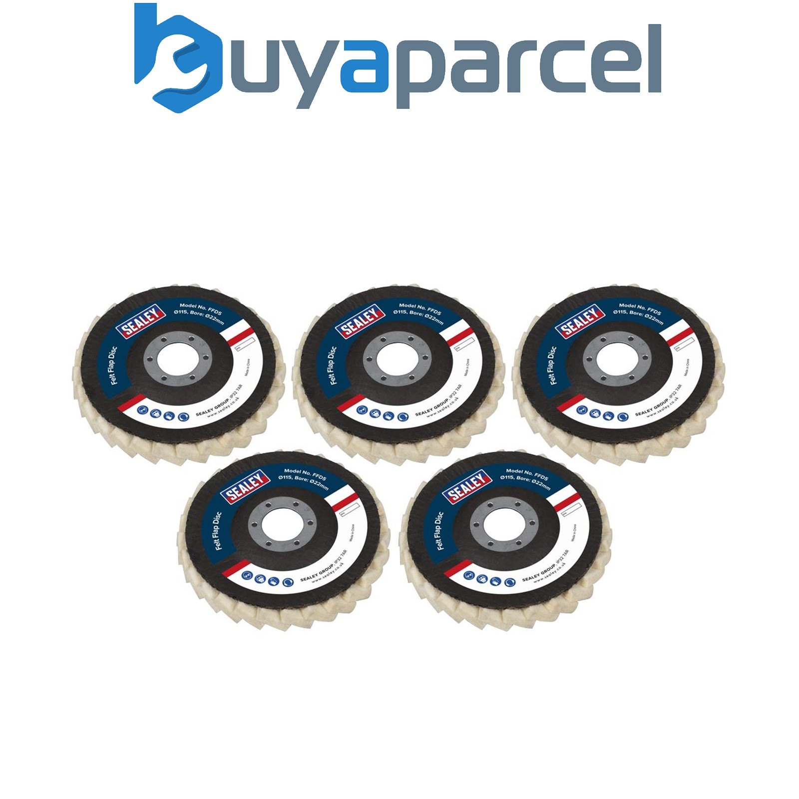 Sealey FFD5 Felt Flap Disc �115mm �22mm Bore - Pack of 5