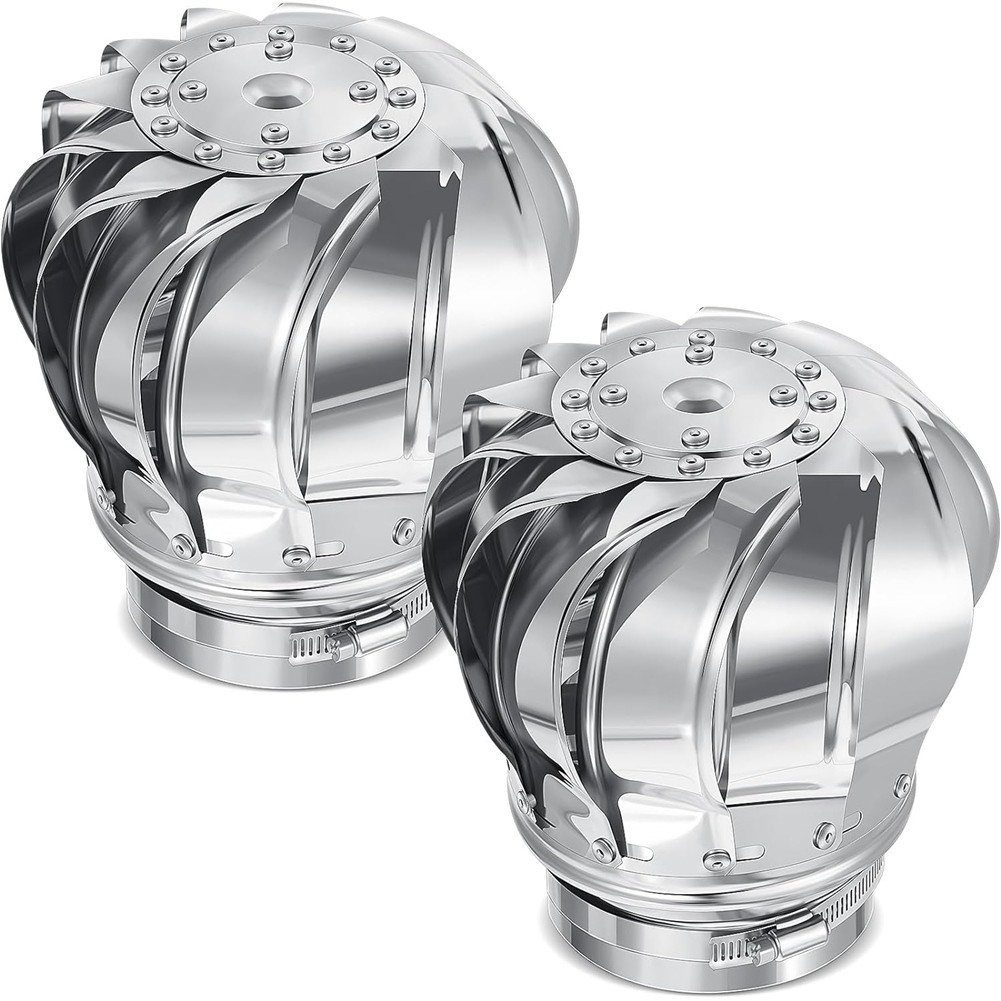 2 Pcs 110mm Non Roof Ventilator Wind Turbines Attic Air Vent for Houses3121