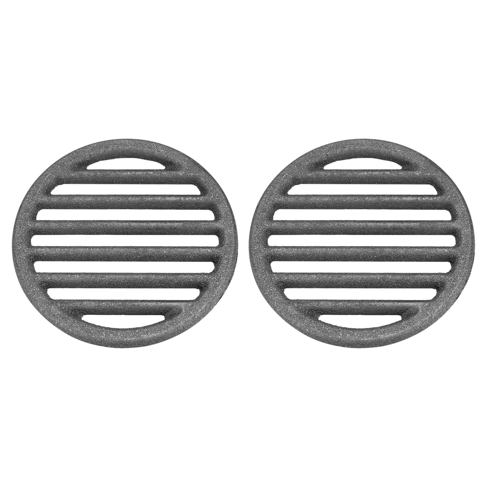 2 Pcs Cast Iron Bottom Fire Grate 5.1" OD Round BBQ High Heat Charcoal Plate